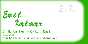 emil kalmar business card
